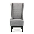 thumbnail image 3 of Wing Back Accent Chair, Upholstered Dining Chair with Birch Wood Legs, High Back Indoor Sofa Chair, Leisure Tufted Side Chair for Living Room, Dining Room or Bedroom, Gray, 3 of 7