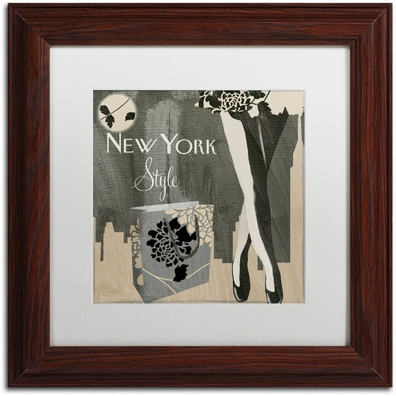 Trademark Fine Art "New York Style II" Canvas Art by Color Bakery White Matte, Wood Frame