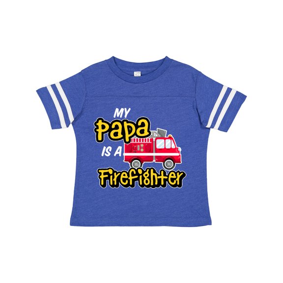 Inktastic My Papa is a Firefighter with Fire Truck Boys or Girls Toddler T-Shirt