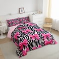 thumbnail image 3 of Manfei Cute Bowtie Bowknot King Size Comforter Sets,Zoo Animal Zebra Bedding Comforter Set,Pink Bow Bedding Set,Breathable Bedroom Decoration Reversible,3pcs, 3 of 6