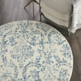 thumbnail image 6 of Nourison Jubilant Distressed Damask Ivory/Blue 5'3" x ROUND Area Rug, (5' Round), 6 of 8