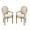 Beige w/ Upholstered Back, variant on Hassch Set of 2 French Style Wooden Dining Armchairs, Vintage Kitchen Chairs with Linen Upholstered Oval Backrest & Padded Seat, and Carved Rubberwood Legs, Beige