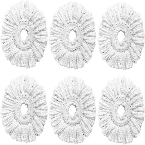 YOPTOP 6 Pack Spin Mop Replacement Heads Compatible with Hurricane Mopnado Casabella and Other Size Spin Mop Easy to Clean and Durable Microfiber Spin Mop Refills Mops Head for Floo,none,none