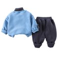 thumbnail image 5 of KYAIGUO 2PCS Toddler Infant Boys Autumn Sweatshirt Outfit Baby Girls Long Sleeve Turtleneck Sweatshirt Sweatpants Set 5M-5T Winter Fleece T-Shirt Top Pants Set, 5 of 8