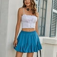 thumbnail image 6 of Women's Elastic Waist Pleated Layer Ruffle Flowy A Line Short Skirt Casual Floral Printed Flared Minis Skirt Gifts, 6 of 9