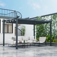 thumbnail image 4 of Gymax 10 x 13ft Outdoor Aluminum Retractable Pergola Canopy Shelter Grape Trellis Gray, 4 of 10
