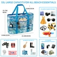 thumbnail image 5 of Kabaqoo Large Mesh Beach Bag with Multipocket & Zipper, Waterproof Sandproof Tote Bag for Travel Blue, 5 of 8