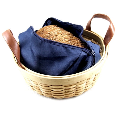 Bread Serving Basket with Terra Cotta Warming Tray, Round