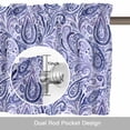 thumbnail image 6 of Blue Purple Paisley Floral Valance Curtain for Windows Retro Abstract Watercolor Paisley Floral Rod Pocket Curtain Valances Short Window Treatments for Kitchen Bathroom Laundry Basement 60 x 18 Inch, 6 of 9