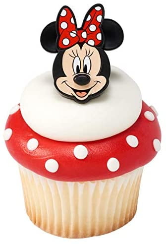 24 Minnie Mouse Cupcake Rings Toppers Party Supplies