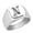 Silver, variant on Initial Royal Letter N Monogram Stainless Steel Signet Ring