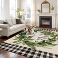 thumbnail image 2 of Farmhouse Green Garland Area Rugs 8'x10', Washable Small Throw Rugs for Living Room Patio, Spring Vintage Black Plaid Beige Indoor Outdoor Rug Non-Slip Low Pile Carpet Runner Reversible Floor Mats, 2 of 8