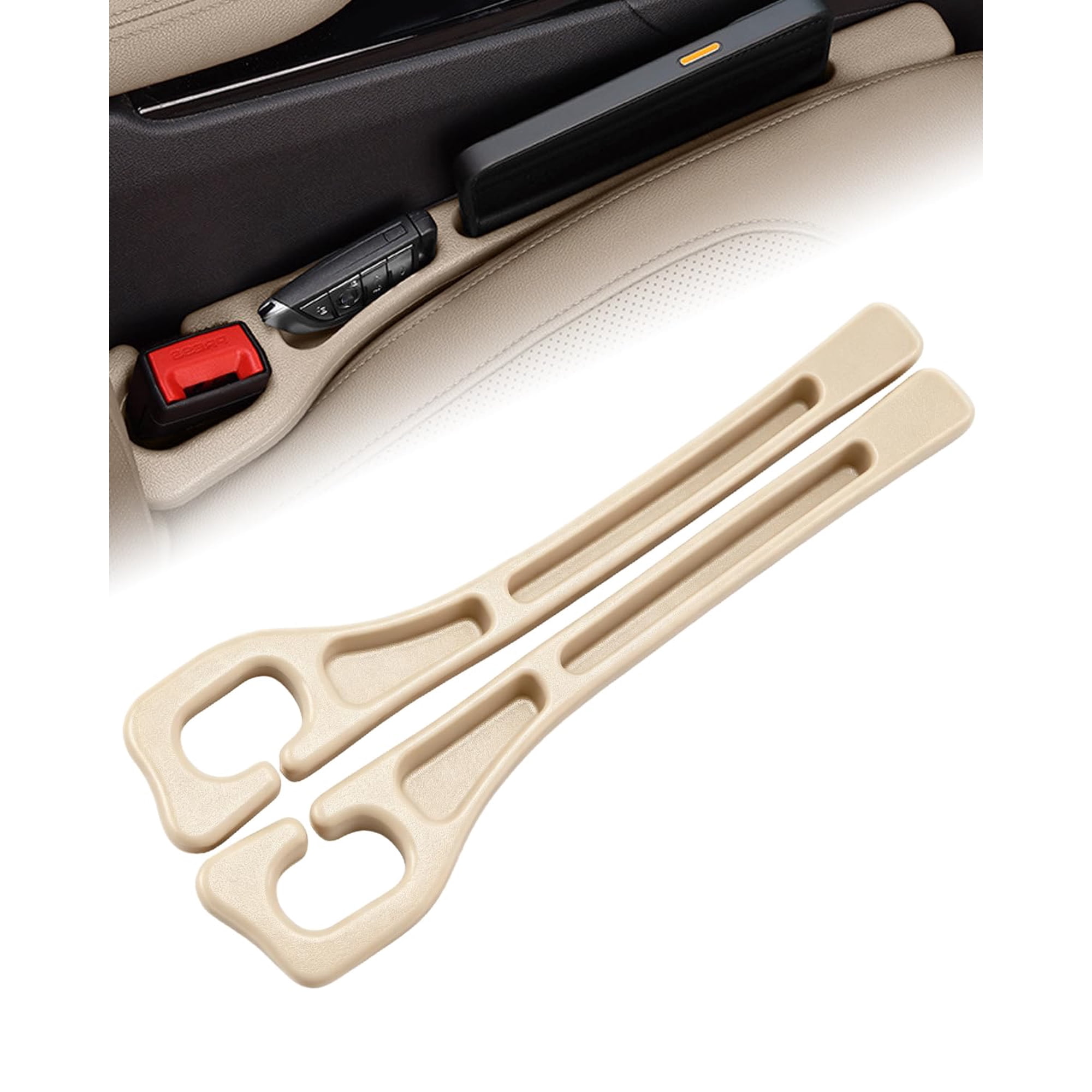 Seat Gap Filler with Storage, Universal Seat-Gap Filler, Double-Slot Organizer Prevents Phones, Keys & Coins from Falling, for Most Cars, Trucks, and Suv