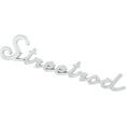 thumbnail image 3 of Speedway Motors Street Rod Script Emblem Triple Chrome Plated Universal Fit Badge with Mounting Clips 7 Inch Length 1-5/8 Inch Height Stud Mount Classic Hot Rod Custom Exterior, 3 of 5