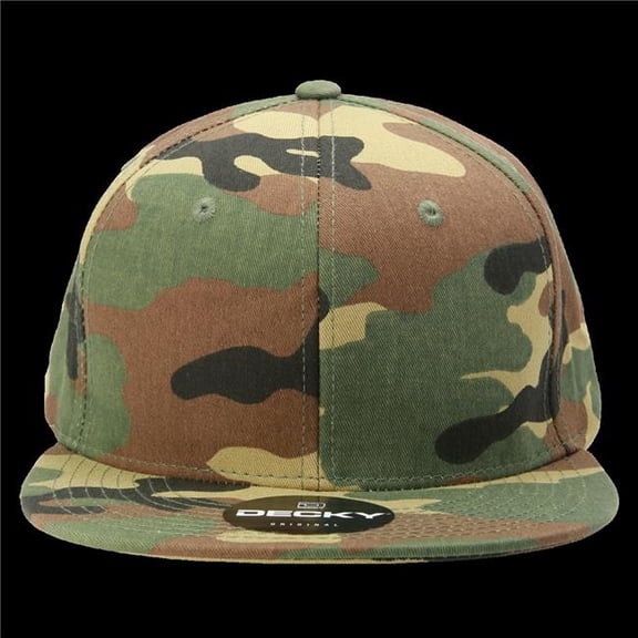 Decky 1047-WDL 6 Panel High Profile Structured Camo Snapback - Woodland