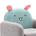 thumbnail image 3 of 22 Inch Kids Chair, Gray Vegan Leather, Padded Seating, Rabbit Design - Saltoro Sherpi, 3 of 5