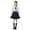 Black, variant on Girls' School Uniform Outfit 3 Piece Set with Long Sleeve Button Down Shirt and Pleated Skirt,3-18 Years