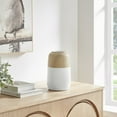 thumbnail image 3 of Nora Burk Contemporary Two Tone Cylindrical Tabletop Vase - White and Beech, 3 of 7