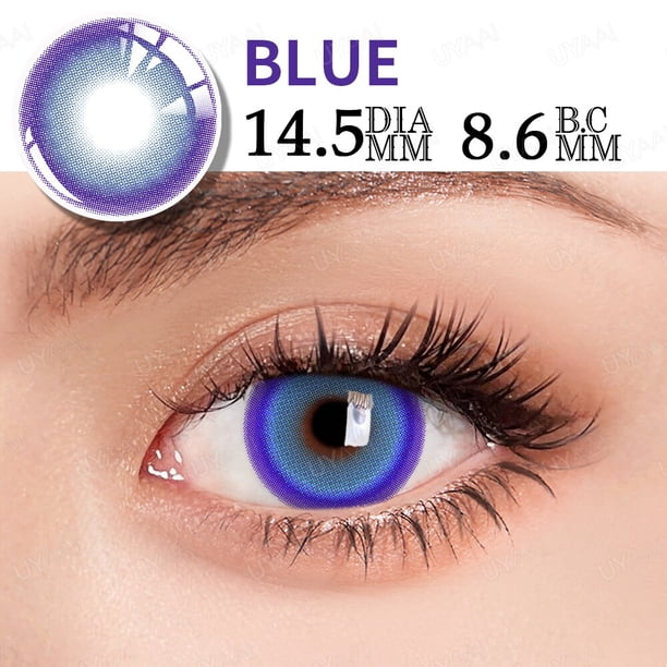 UYAAI lentes de contacto de Color Cosplay para ojos, lentes rojas de Anime, cosméticos, lentes de Color negro, lentes blancas de gran diámetro para Halloween