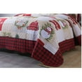 thumbnail image 4 of MarCielo  Christmas Patterned Red and Green 3-piece Quilt Set Queen, 4 of 6