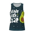 thumbnail image 4 of Fotbe Avocado in Space1 Pattern Men's Quick Dry Workout Tank Top Gym Muscle Tee Fitness Bodybuilding Sleeveless T Shirt Breathable Workout Shirt-, 4 of 9