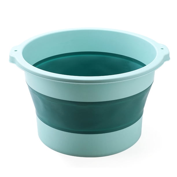 Ndcxsfigh Cubo Baño Pies Plegable Portátil 10 Litros Con Asa para Limpieza Del (verde)