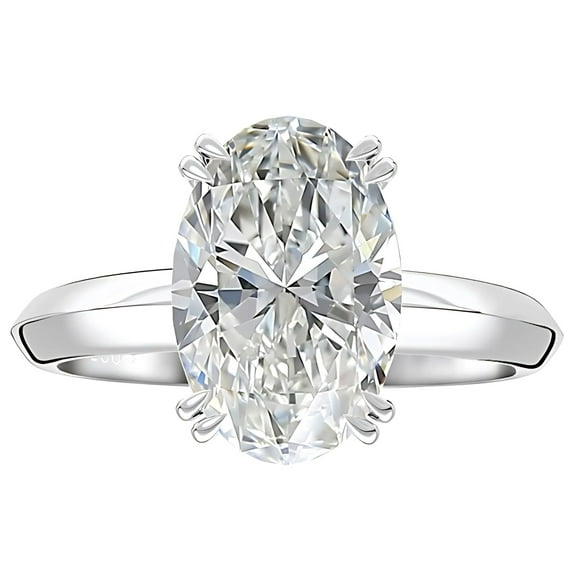 Solitaire 3Ct Oval Cut Engagement Ring for Women Sterling Silver 8A CZ Ginger Lyne Collection