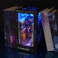 thumbnail image 3 of Sioweci DIY Book Nook Kit with Light Cyberpunk 3D Street View Model Miniature House Bookshelf Insert Decoration Future World Puzzle Building Dollhouse Kids Adults Girls Gift Blue, 3 of 13