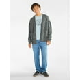 thumbnail image 2 of No Boundaries V-Neck Brushed Cardigan Sweater, Midweight, Men's & Big Men's, 2 of 5