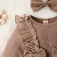 thumbnail image 4 of Esho 0-24M Baby Girls Long Sleeve Ruffled Bodysuit Romper + Headband Set, 4 of 8