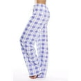thumbnail image 2 of Coorders Women’s Plaid Sleepwear Fleece Pants，Stretch Womens Pj Pants with Drawstring,Plus Size Light Purple,Size XXL, 2 of 4