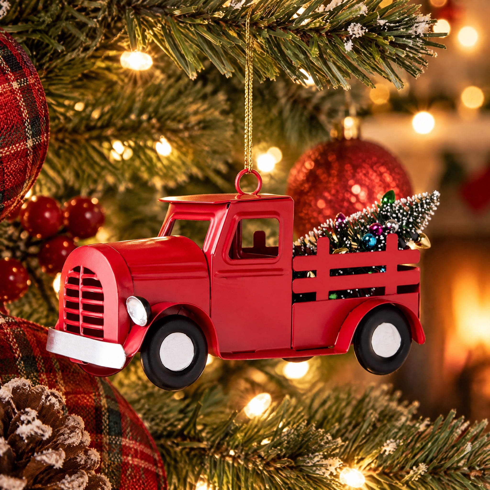 Red Truck Christmas Ornament, 3.5", by Holiday Time