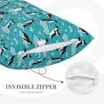 thumbnail image 3 of Daiia Penguins On The Ice In The Sea Bedding Waterproof Pillow Protector Zippered Queen – Bed Bug Proof Pillow Encasement-14"x20", 3 of 6