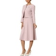 thumbnail image 4 of INSPIRE CHIC Women's Wedding Guest Suit Dress Two Pieces Sets Formal Sleeveless Dress and Crop Blazer Shrug XL Pink, 4 of 5