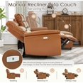thumbnail image 3 of YODOLLA Leather Power Reclining Sofa Set, Reclining Sectional Couches with Storage Chaise, Adjustable Backrest & Footrest, L Shaped Pull Out Couch for Living Room Home Theater Apartment RV in Brown, 3 of 9