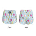 thumbnail image 6 of Uemuo Happy Easter Pattern Women's Athletic Shorts High Waisted Running Shorts with Liner Pockets Gym Elastic Workout Shorts-Small, 6 of 9