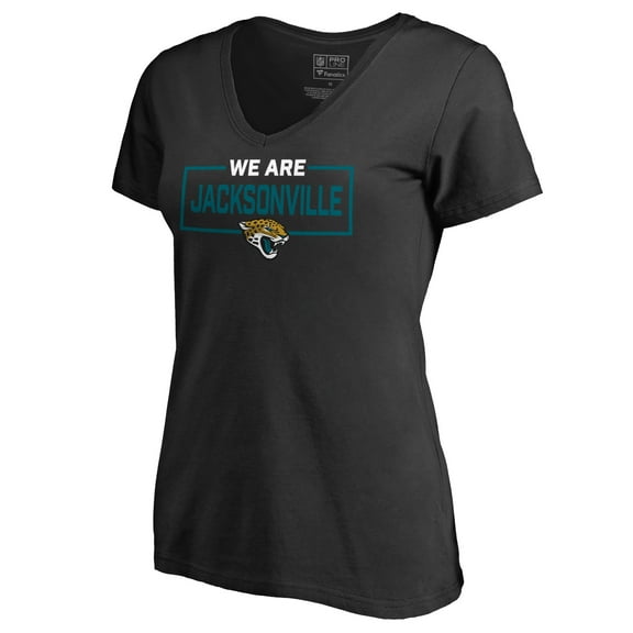 Women's Black Jacksonville Jaguars We Are Icon V-Neck T-Shirt