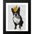 thumbnail image 2 of Fab Funky 20x24 Black Modern Framed Museum Art Print Titled - Boston Terrier And Crown, 2 of 5