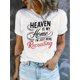 thumbnail image 1 of Camiseta de verano para mujer Manga Corta Heaven is My Home I'm Just Here Recruiting Print Casual Crew Neck T-Shirt, Polyester Blend, Medium Stretch Knit Fabric, Alphabet Pattern, for Women, All-Sea, 1 of 6