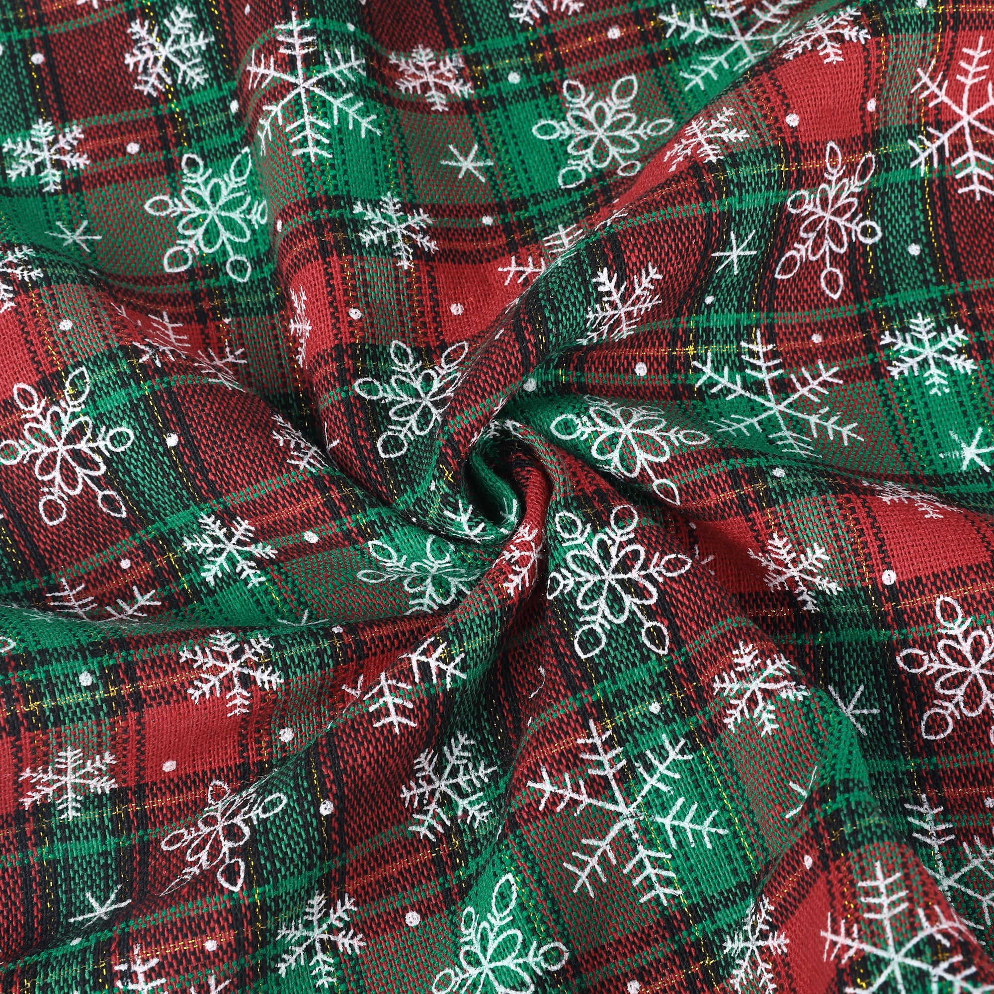 Unique Bargains Festive Plaid Snowflake Decorative Throw Pillow Covers Set of 2 for Home Green Snowflake 18" x 18"