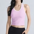thumbnail image 3 of Besolor Summer Tank Tops for Women Ribbed Knit Color Block Crewneck Sleeveless Slim Fitting Comfy Running Workout Top, 3 of 6