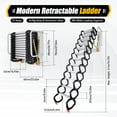 thumbnail image 2 of Black 12 Step Wall Mounted Folding Loft Ladder Stairs for Decorative House, 2 of 12