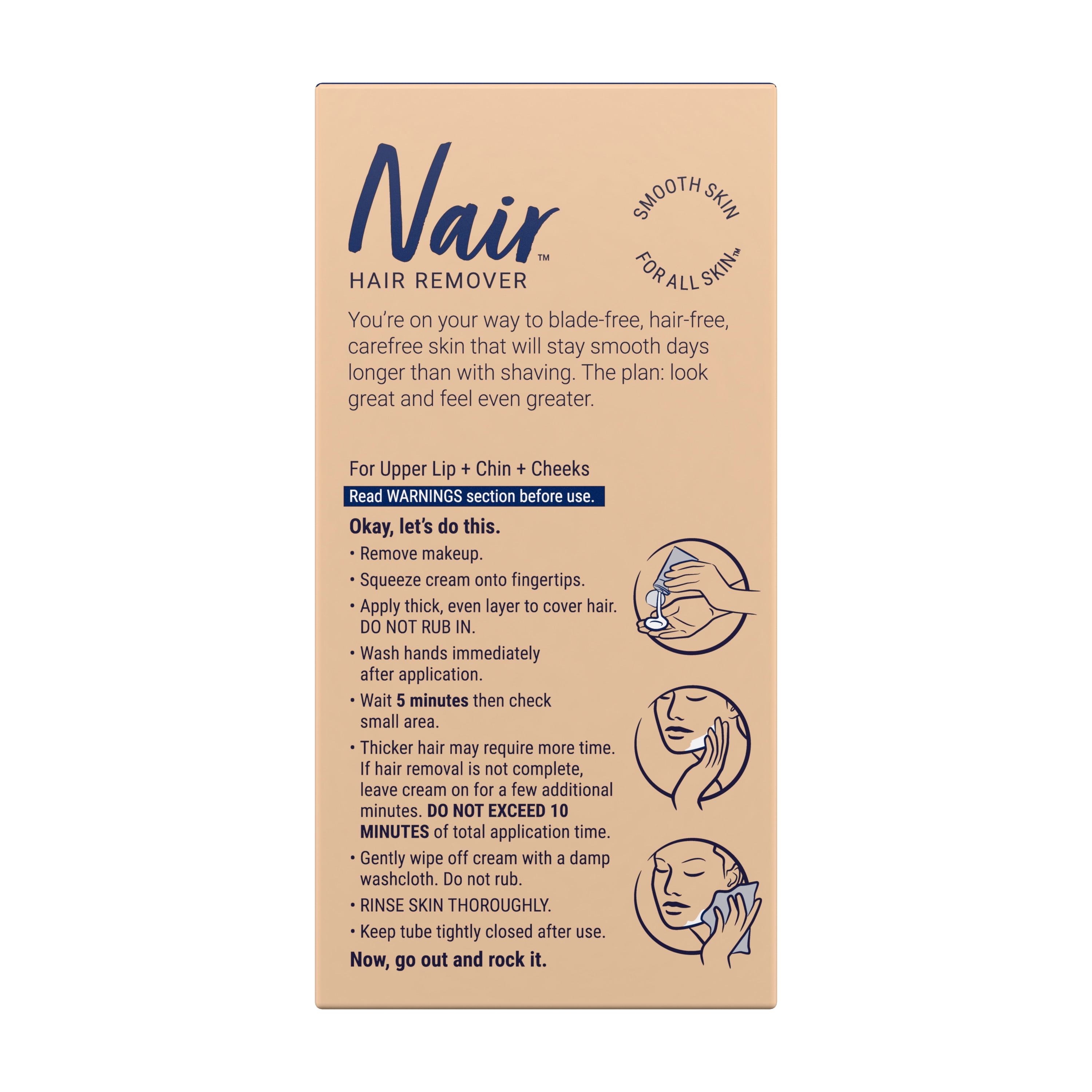 Nair Moisturizing Facial Hair Removal Cream With Sweet Almond Oil, #1 Depilatory Cream For Face, 2 oz Bottle, For All Skin Types picture