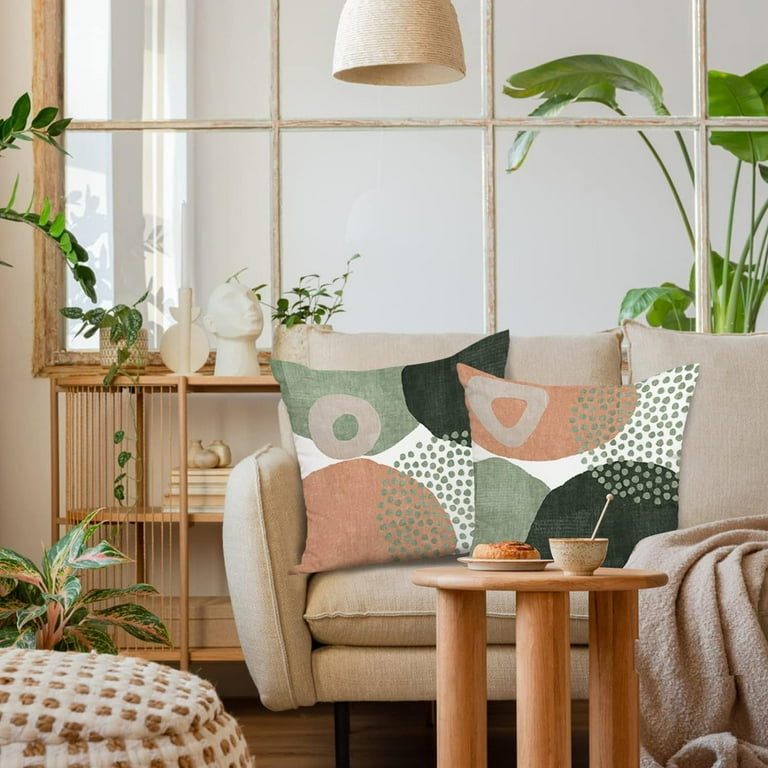 Mid Century Modern Throw Pillow Covers 18x18 Set of Boho
