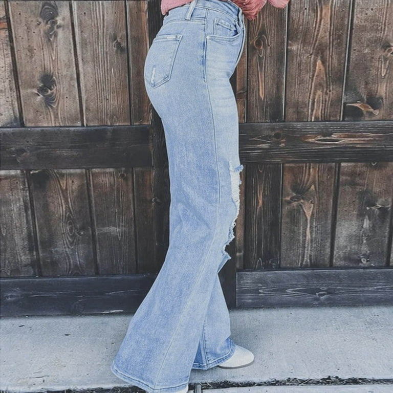 Aayomet Mom Jeans Women's Western Mid Rise Stretch Boot Cut Jean