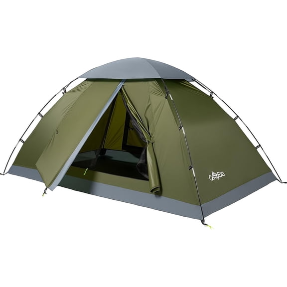 Lightweight Waterproof 2-Person Backpacking Tent in Army Green, Quick-Setup Camping Tent with Carry Bag