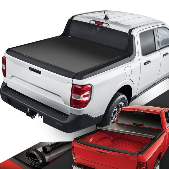 DNA Motoring for 22-24 Ford Maverick Truck 4.5' Short Bed Soft Vinyl Roll-Up Tonneau Cover