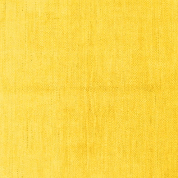 Ahgly Company Machine Washable Indoor Square Solid Yellow Modern Area Rugs, 8' Square