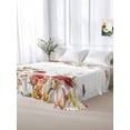 thumbnail image 5 of Pink Floral King Size Flat Sheet, Wrinkleproof & Fadeproof Cooling Flat Bed Sheet Only, Spring Pastoral Botanical Wildflowers Leaves Breathable Soft Bedding Top Sheets 105 x 98 Inches, 5 of 8