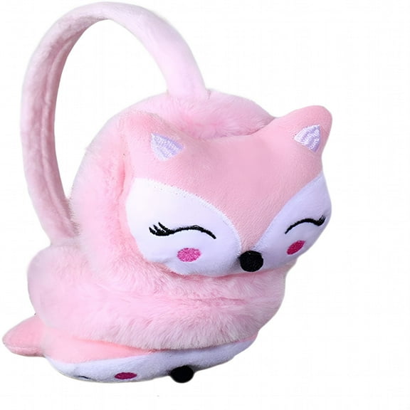 TELOLY Kids Winter Earmuffs Plush Warm Cute Fox Ear Warmers Earflap Cartoon Earmuff for Boys Girls Toddlers